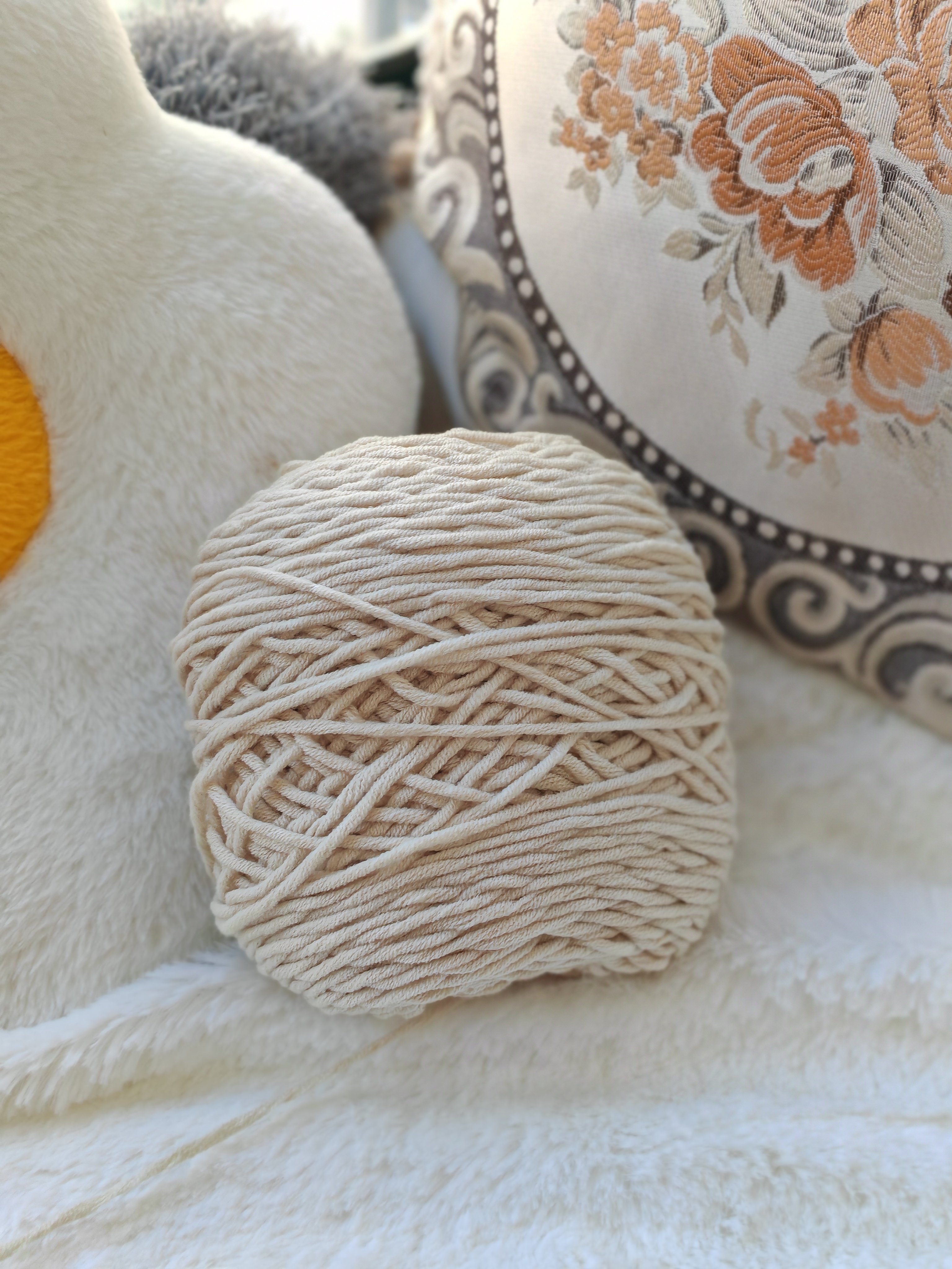 8股情人棉簇绒酒红色毛线团棒针粗毛线四两团棉线韩棉男女围巾线