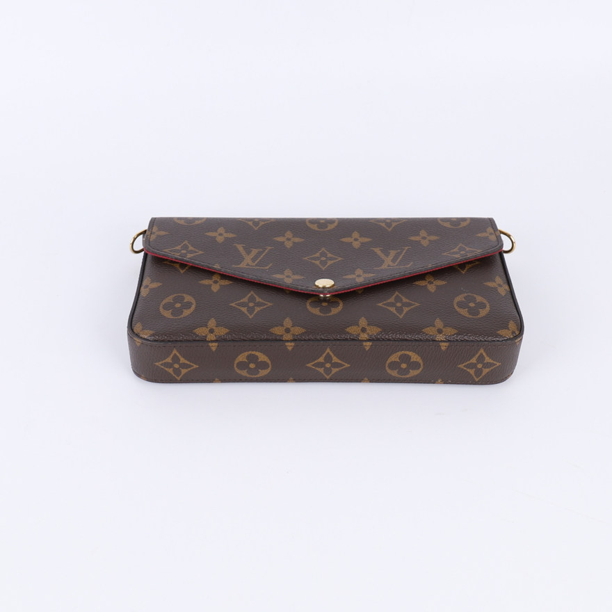 [9.8新]路易威登lv女士老花felicie单肩斜挎包ay006