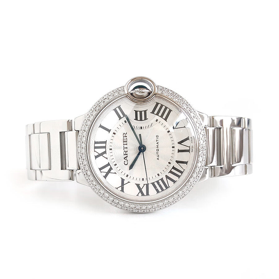 卡地亚女表蓝气球系列36mm精钢镶钻自动机械表w6920046正品9.8新