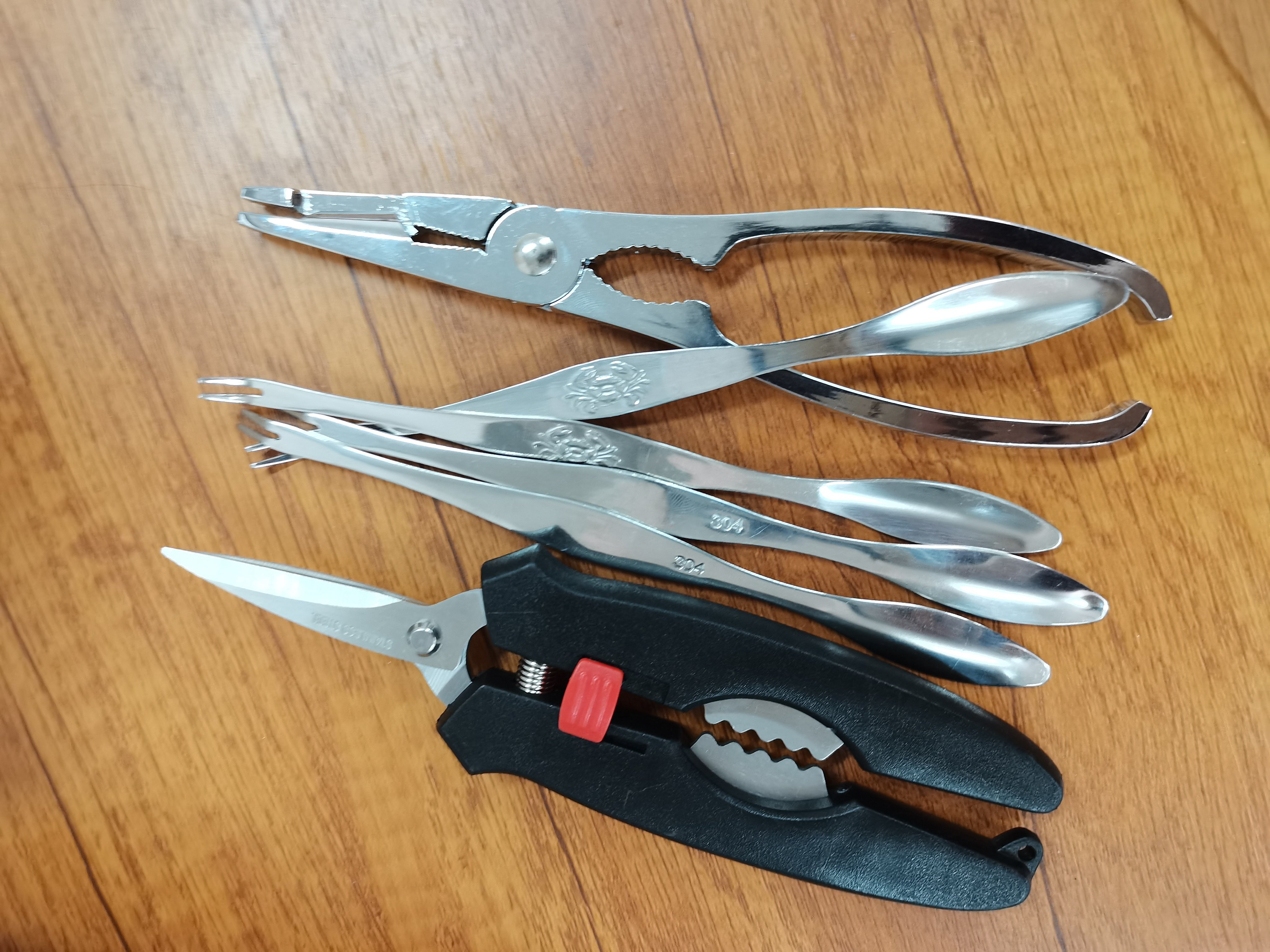 双锯齿蟹钳夹吃蟹工具家用拆大闸蟹专用钳剪刀夹子蟹八件剥蟹神器
