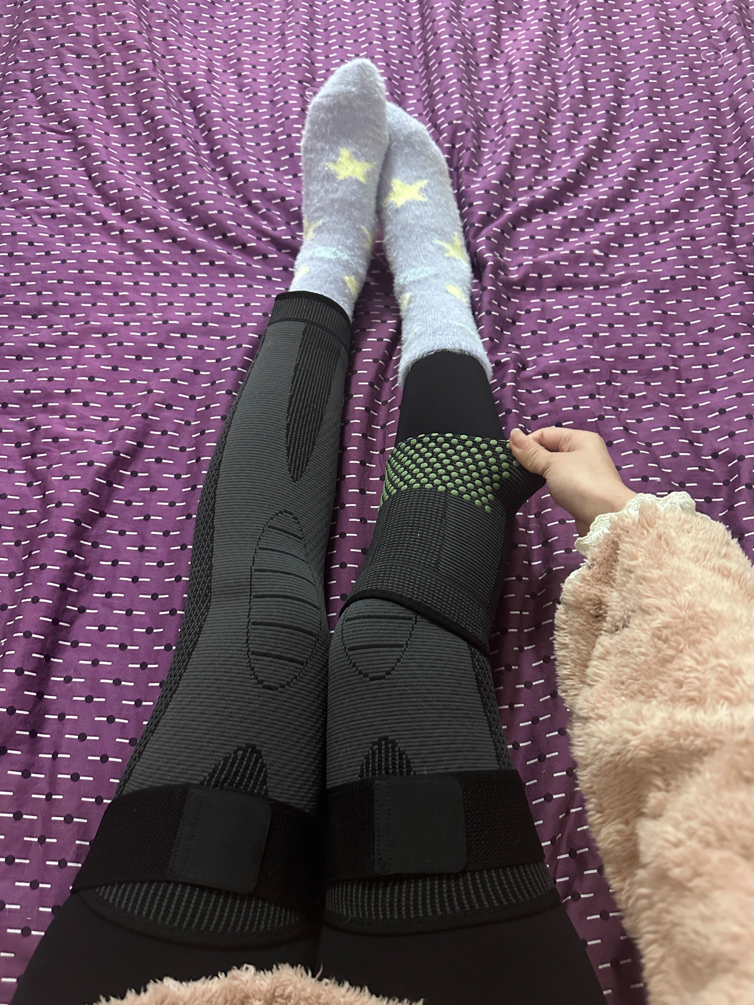 艾草护膝盖保暖老寒腿男女士关节发热老人护腿长筒套防滑夏季薄款