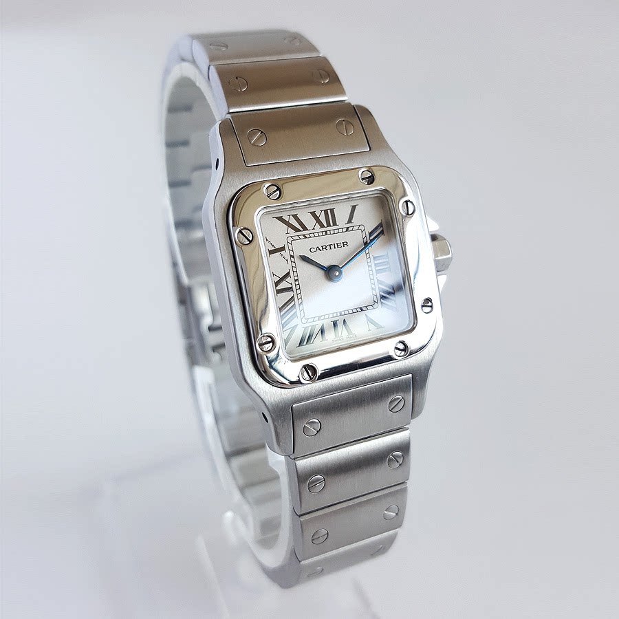 [9.8新]卡地亚女表山度士系列w20056d6方形石英手表女士腕表正品