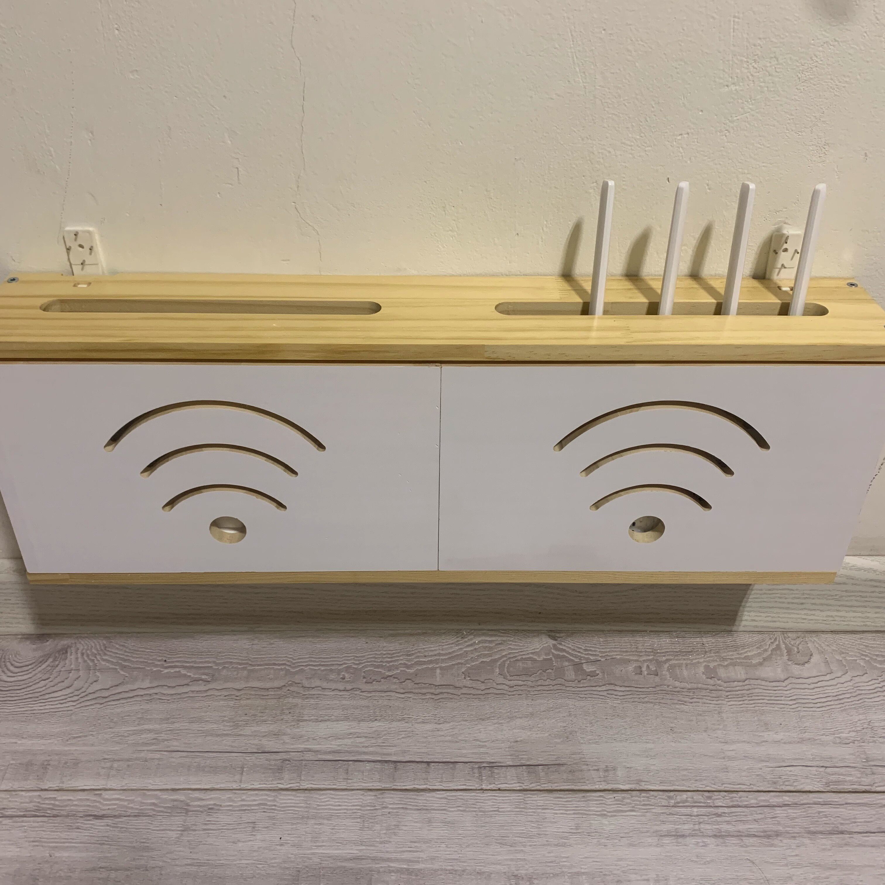 路由器收纳盒创意wifi放置架电线插座遮挡箱盒子墙上机顶盒置物架