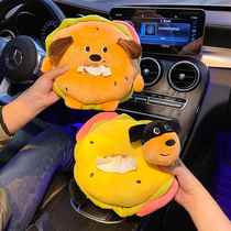 Car hamburger tissue box hanging car armrest box paper box cute cartoon car interior decoration paper box