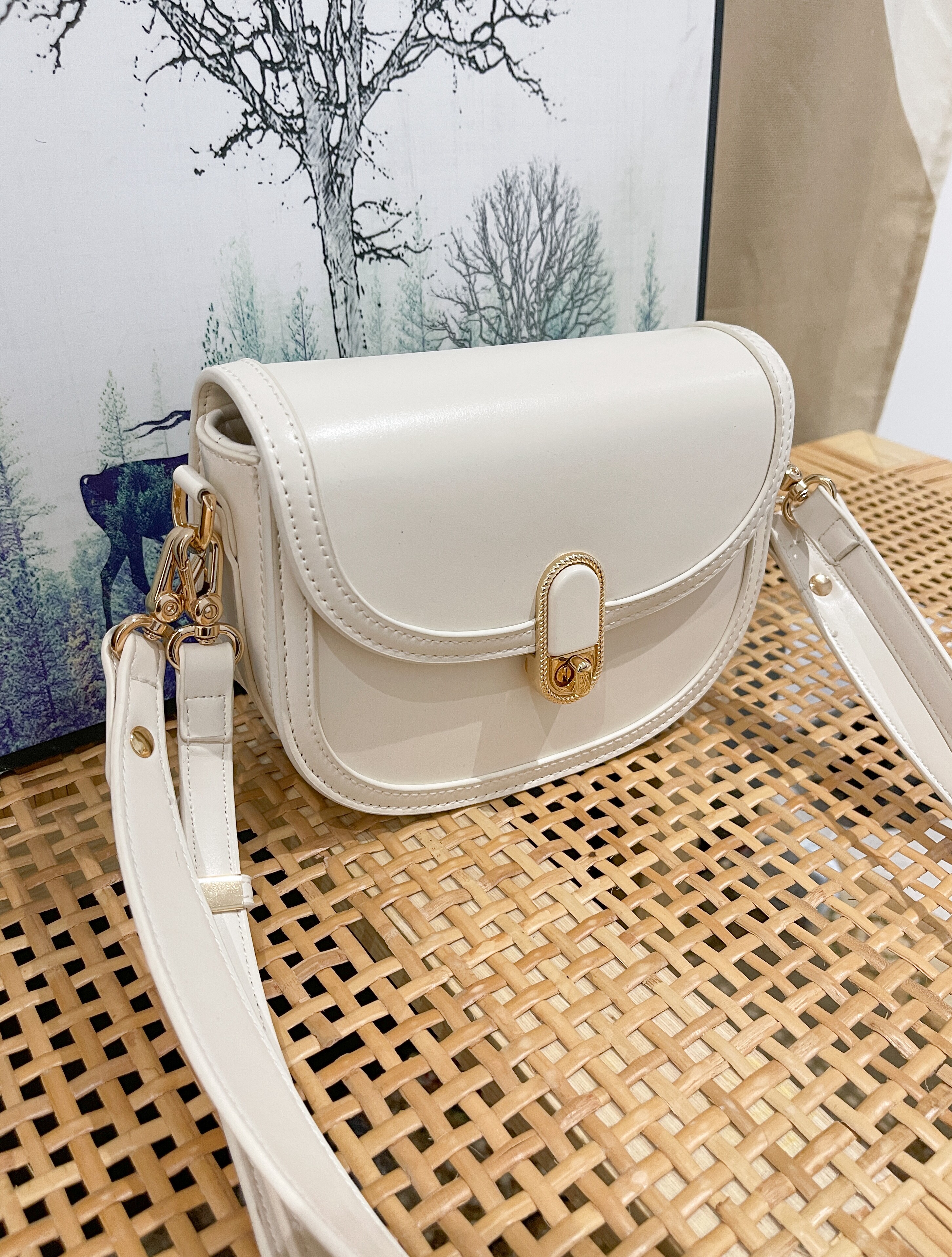 爱情海包包女士2024新款女包斜挎包真皮马鞍包夏季高级感单肩小包