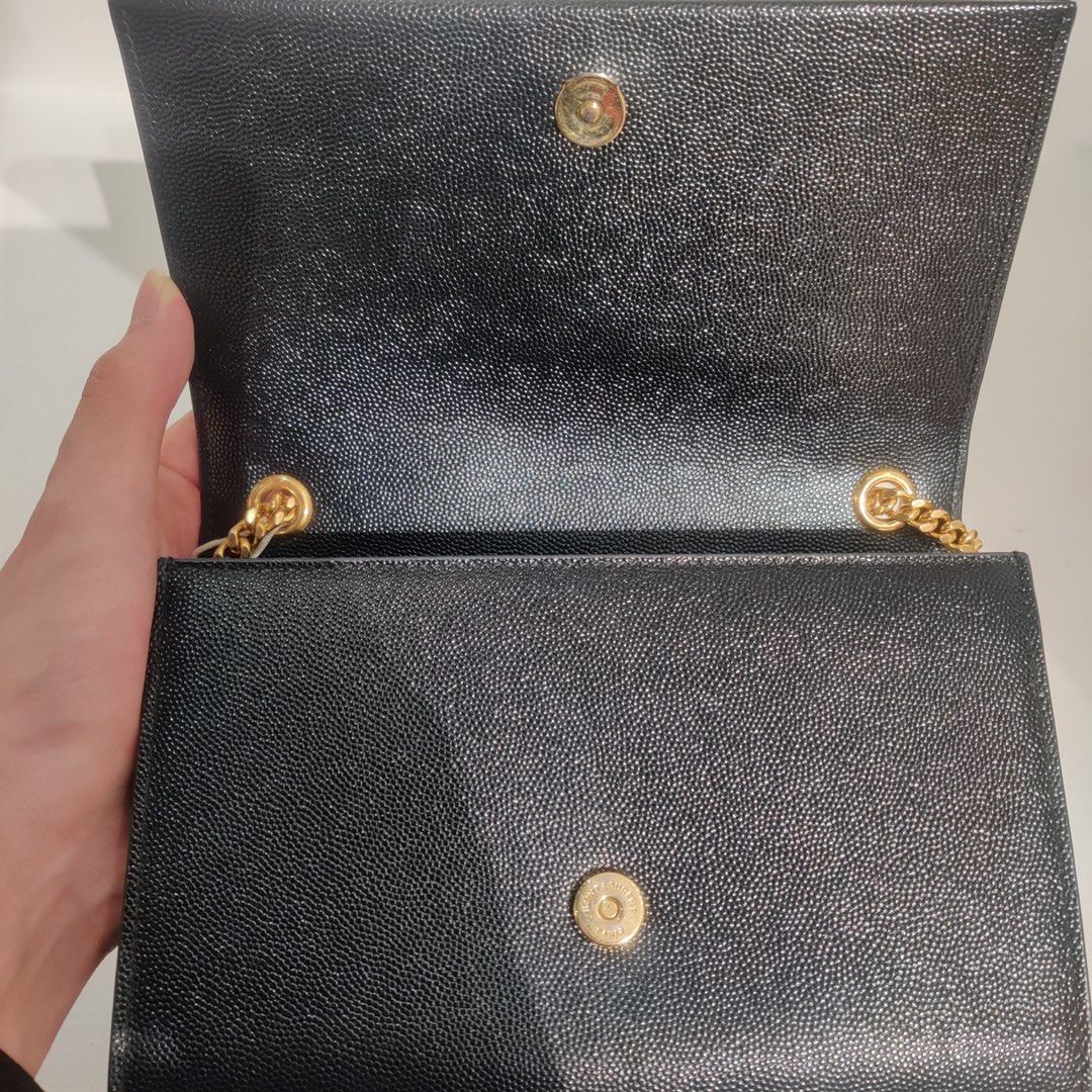 [9.8新]ysl圣罗兰黑金kate荔枝纹牛皮流苏包单肩斜挎女包专柜正品