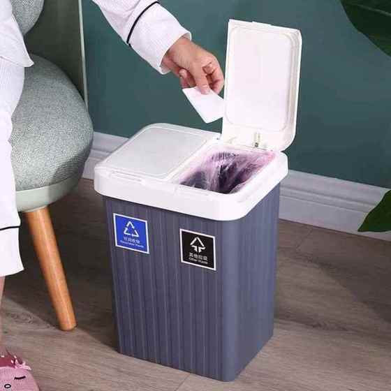 Zhuang 분류 쓰레기 부인은 뚜껑 사무실 화장실을 가진 플라스틱 사각형 폐기물 바스켓 캔 Zhuang 분류 쓰레기 부인은 뚜껑 사무실 화장실을 가진 플라스틱 사각형 폐기물 바스켓 캔