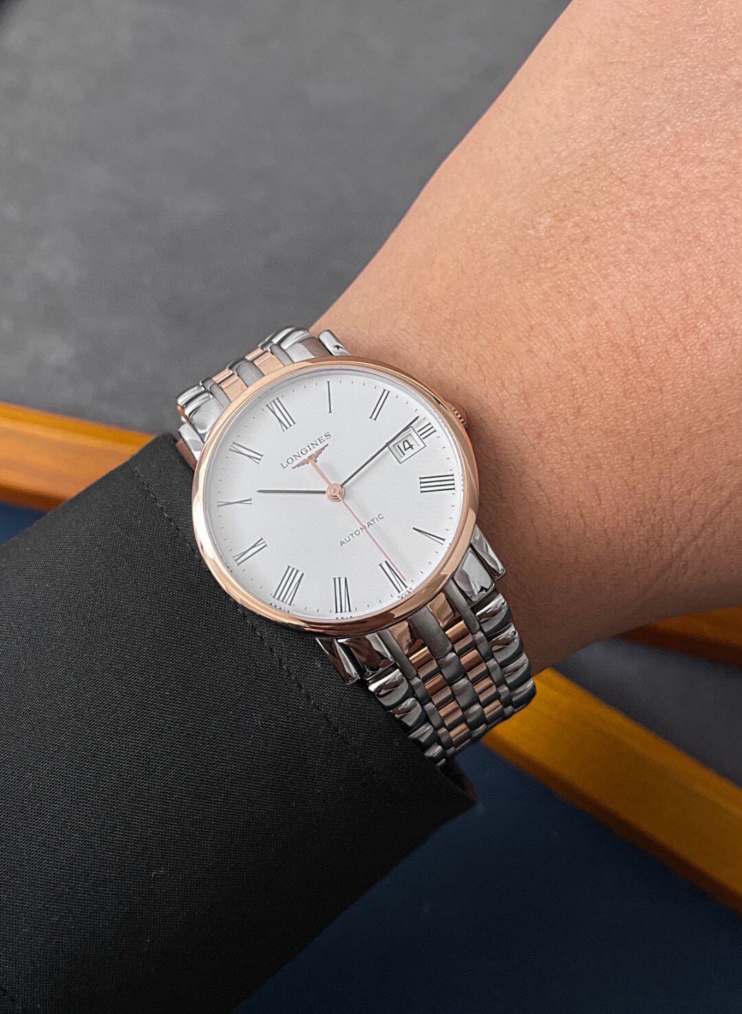 8新]浪琴博雅系列精钢包金自动机械男表l4.809.5.11.