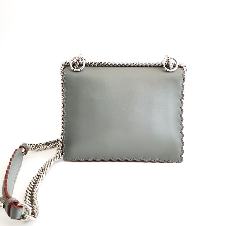 3折即刻拍已鉴定95新fend芬迪小号kani花边牛皮单肩斜挎链条女包