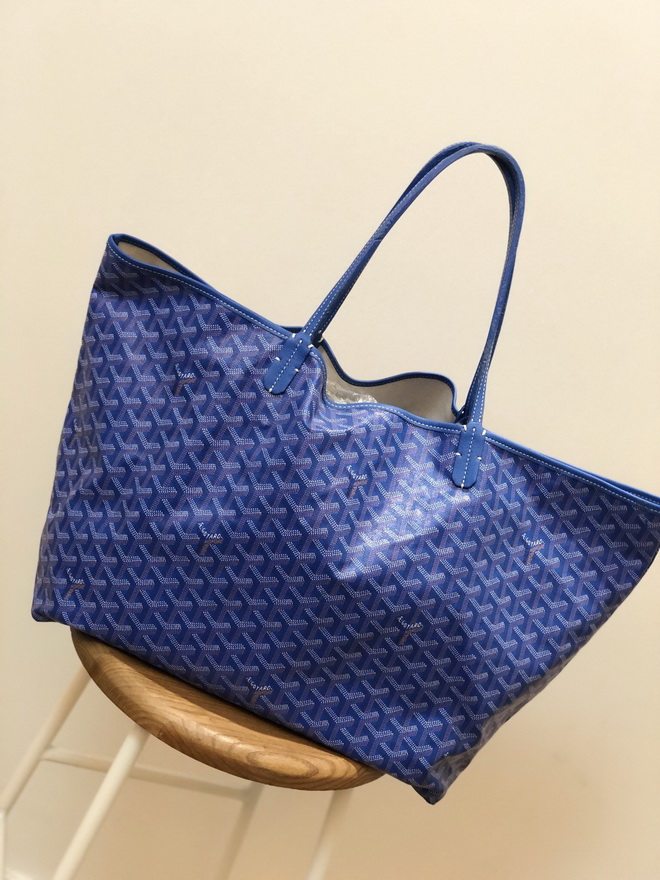 [即刻拍][中检][9.5新]goyard戈雅蓝色大号狗牙托特沙滩包671gy