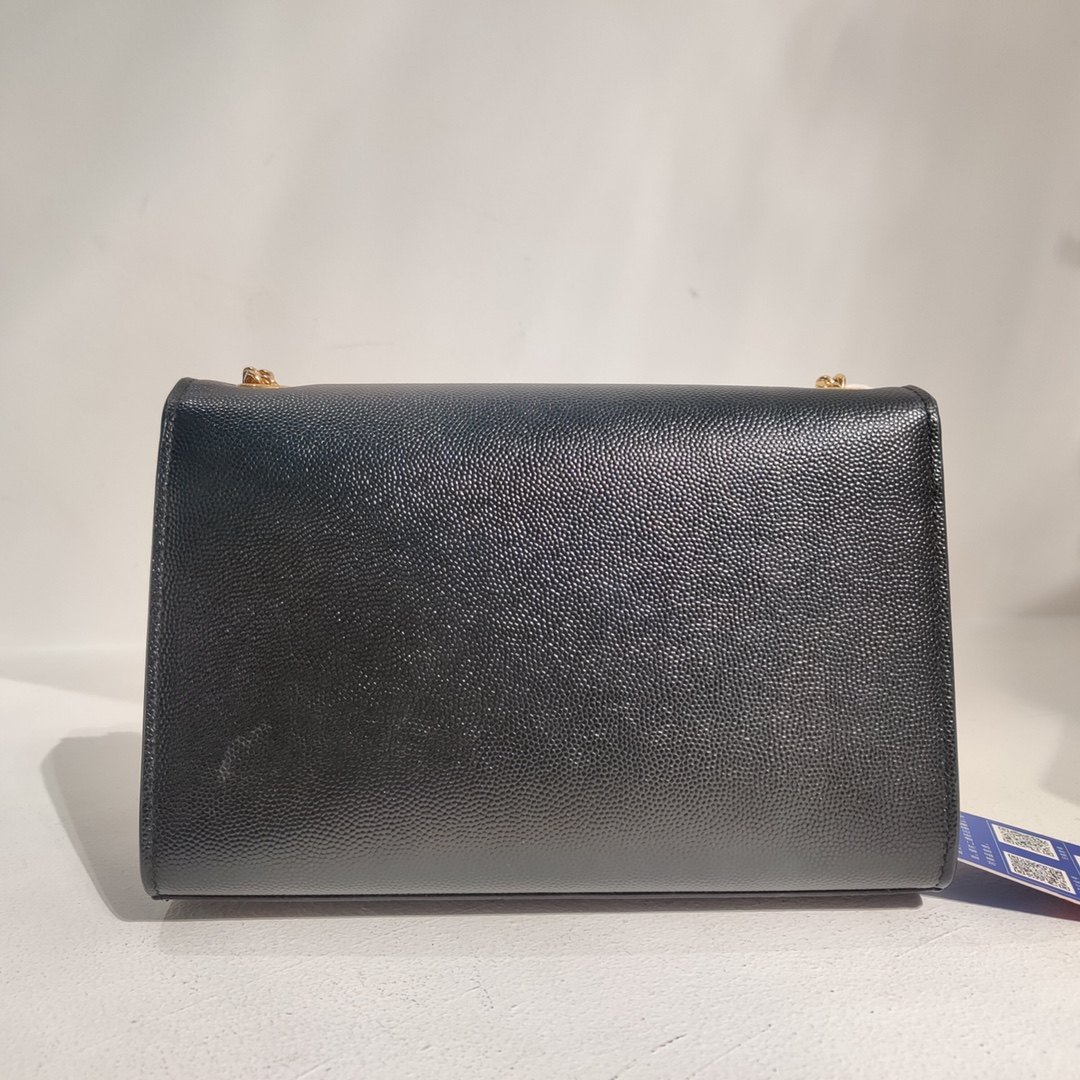 [9.8新]ysl圣罗兰黑金kate荔枝纹牛皮流苏包单肩斜挎女包专柜正品