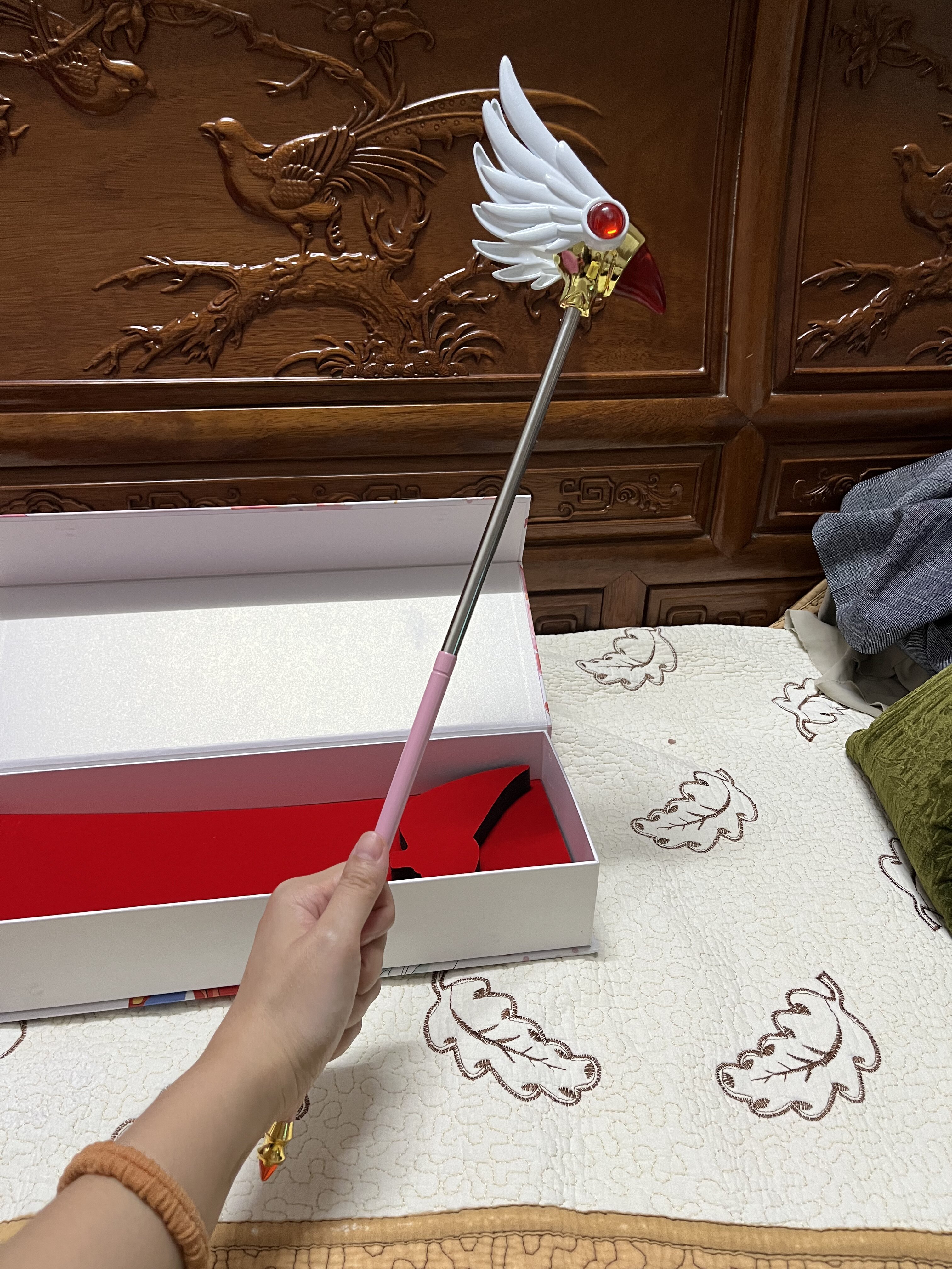 百变小樱魔卡樱鸟头魔法棒库洛牌变身器少女粉色大号可伸缩变大款