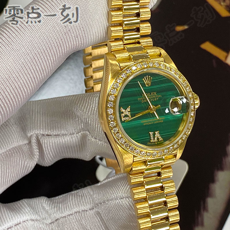 一口价95新劳力士女表18k黄金69178自动机械后镶钻圈盘腕表26mm