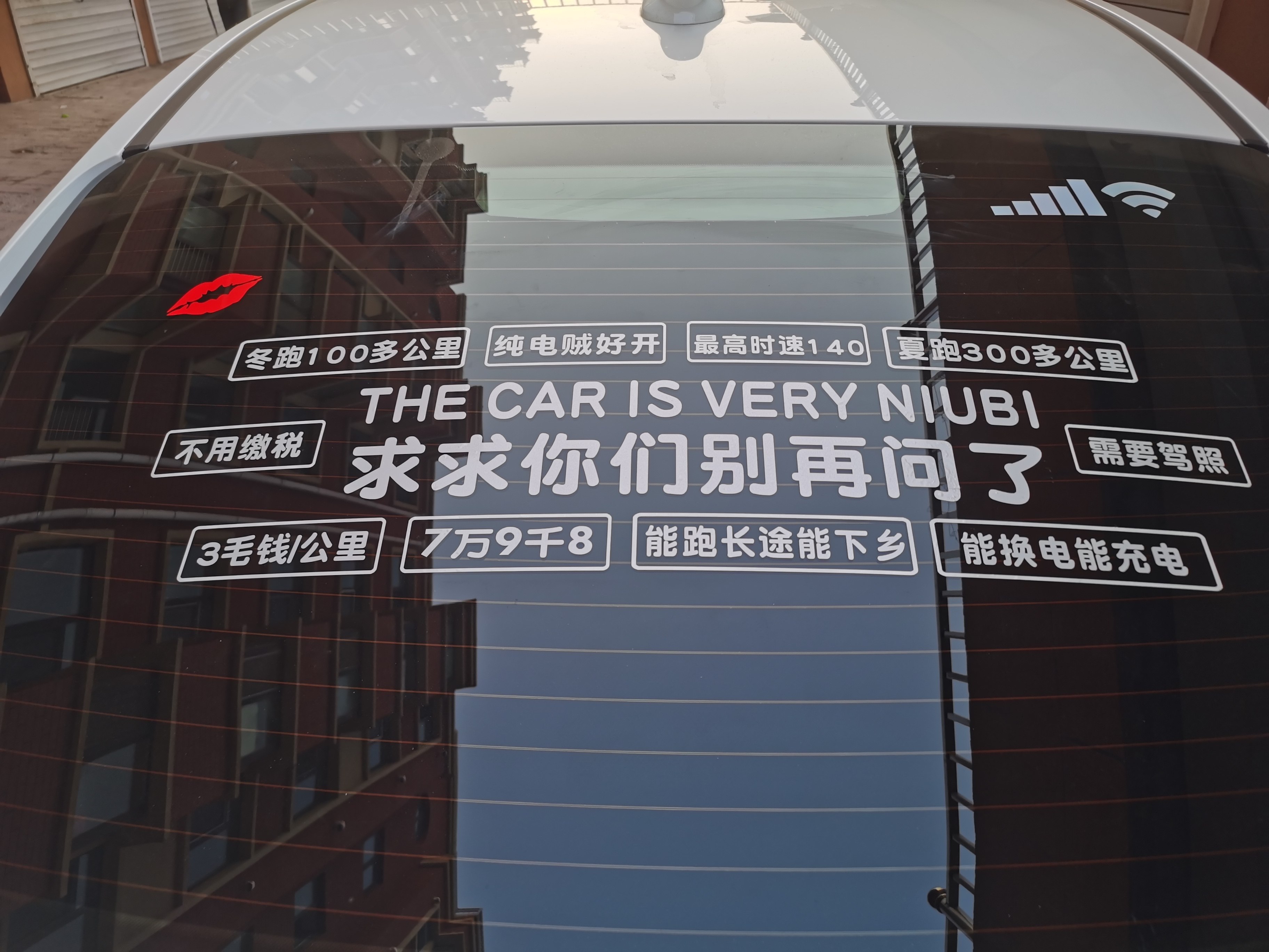 求求别问了汽车贴纸个性创意搞笑车贴宏光miniev后档玻璃贴纸