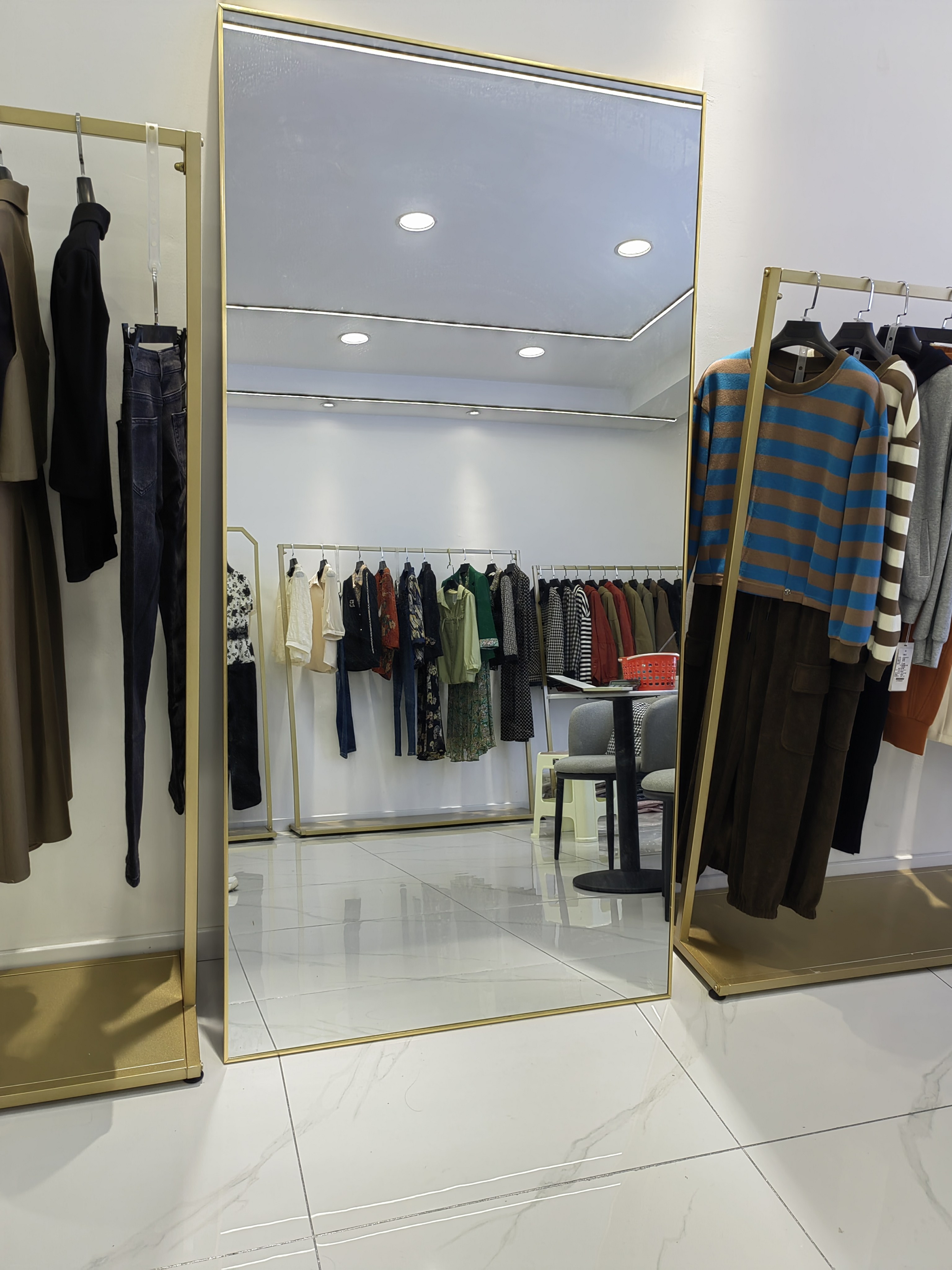 全身镜服装店镜子显瘦自拍家用立体穿衣落地直播专用试衣显高 ins