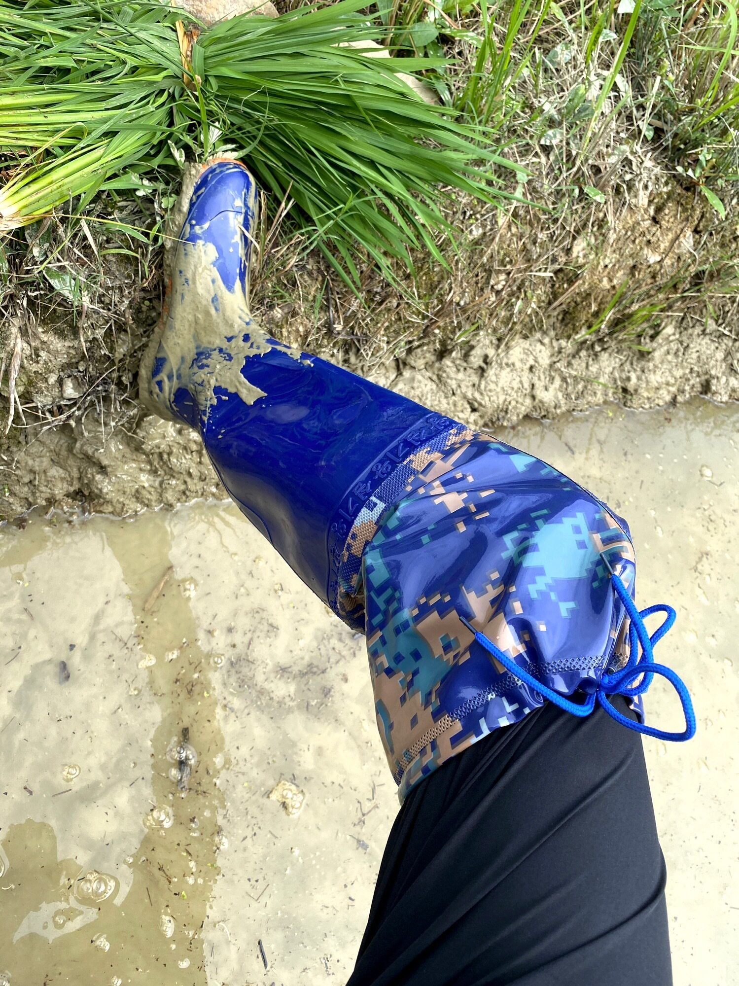 男女高筒插秧靴过膝长水鞋农田栽秧鞋软底水田袜钓鱼捕鱼鞋下水裤