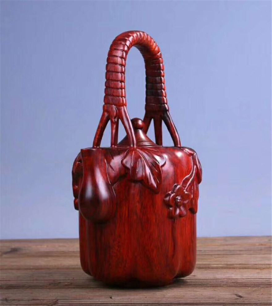 【梅花壶】花梨木摆件木雕小件工艺品礼品办公室家居摆件