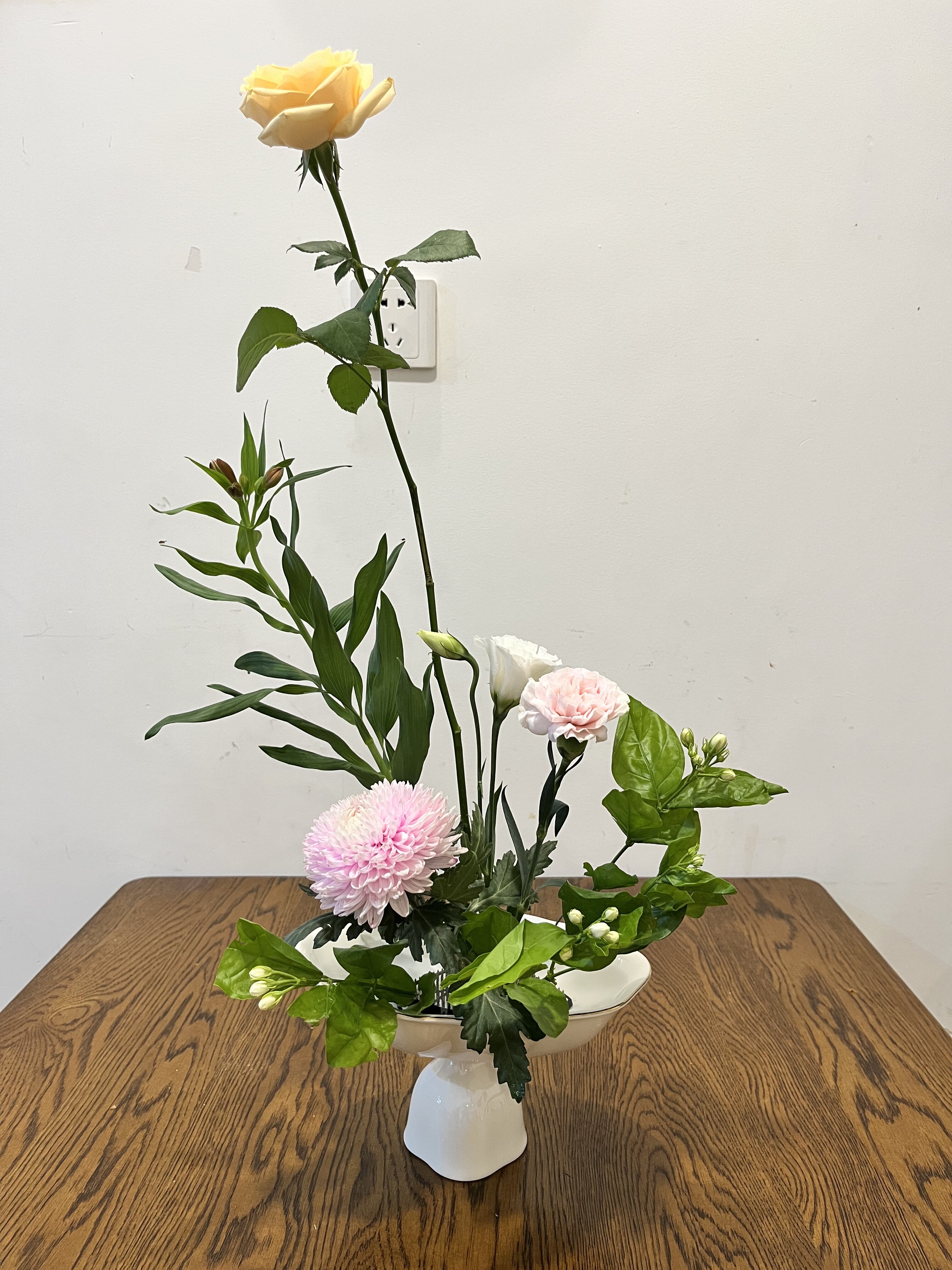 公主日式插花器皿剑山插花器禅意日式中式陶瓷