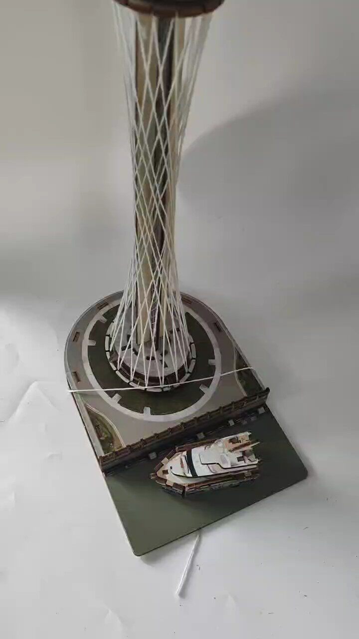 广州塔3d立体拼装名建筑地标模型儿童益智学生diy手工作业材料包