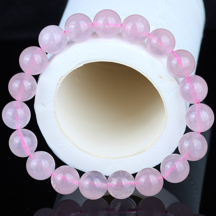 10mm 老矿粉晶手链芙蓉石手串 寓意转运旺桃花