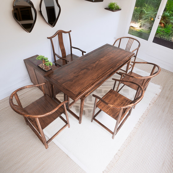 New Chinese-style tea table living room tea table chair combination home office black walnut dining table tea set tea table set
New Chinese-style tea table living room tea table chair combination home office black walnut dining table tea set tea table set