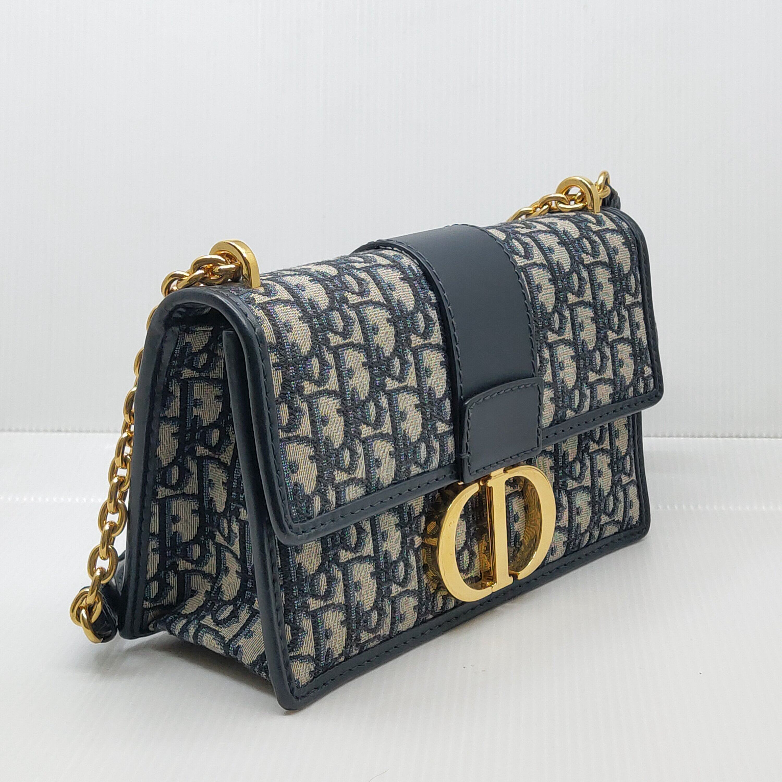 [9.8新]dior/迪奥女士手提单肩斜挎包30 蒙田中号链条盒子包