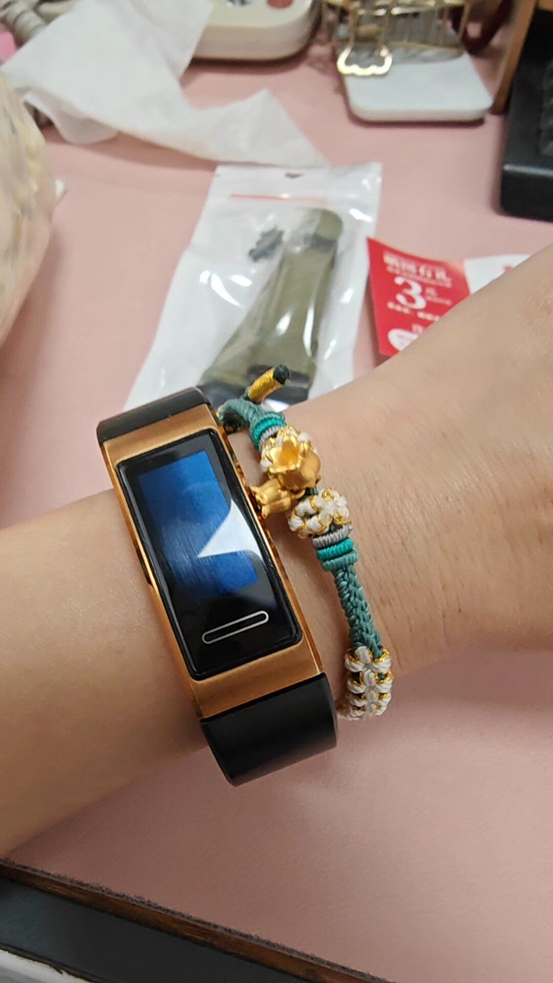 适用华为手环4pro表带 华为手环3/3pro腕带尼龙魔术贴真皮荔枝纹针扣