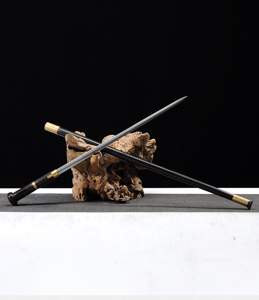 【莫干剑】黑檀手杖剑(黑檀柄,四面)省工美大师季劭聪 未开刃