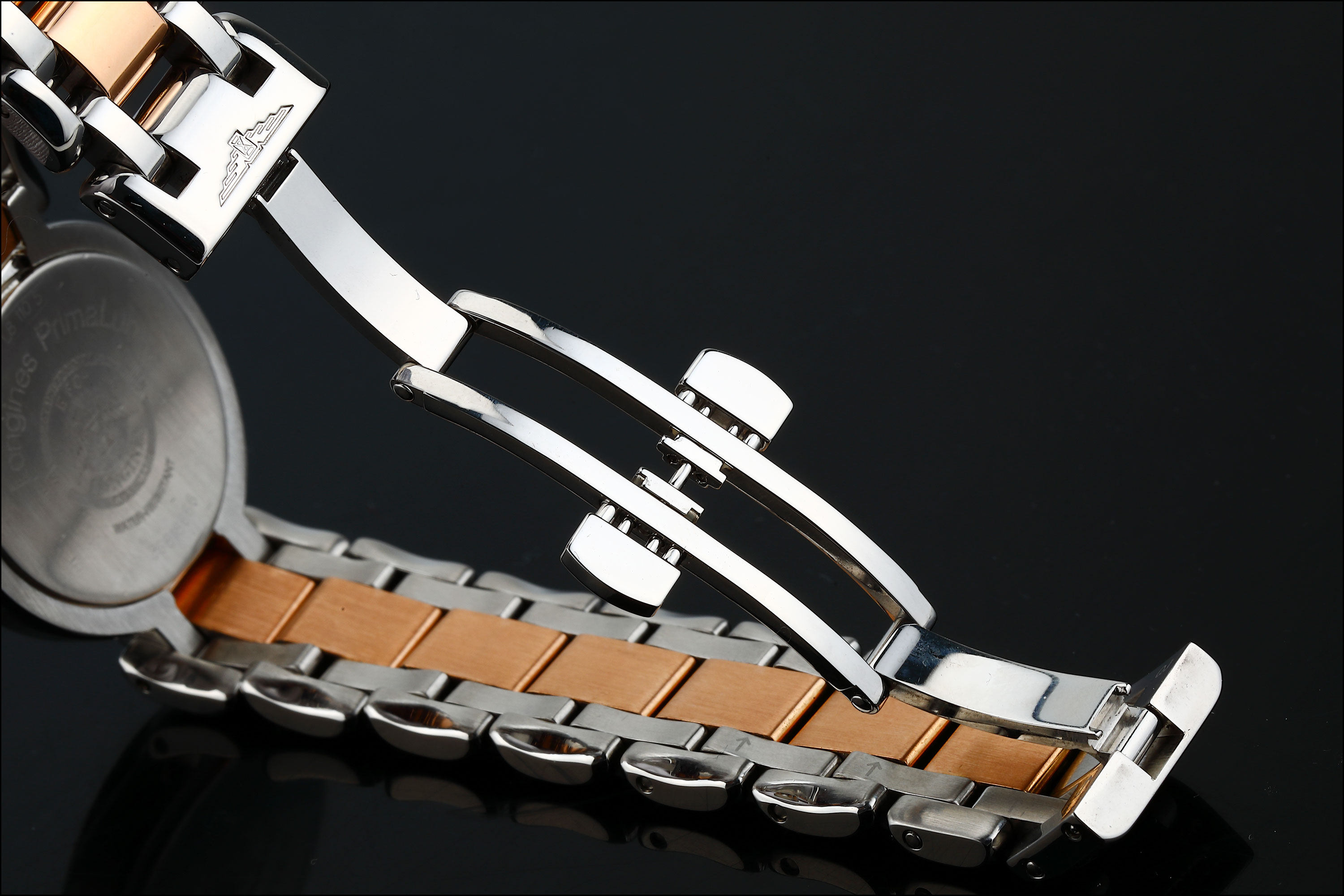 3折9.8新浪琴心月18k玫瑰金原镶时标钻石英女表l8.110.5.87.