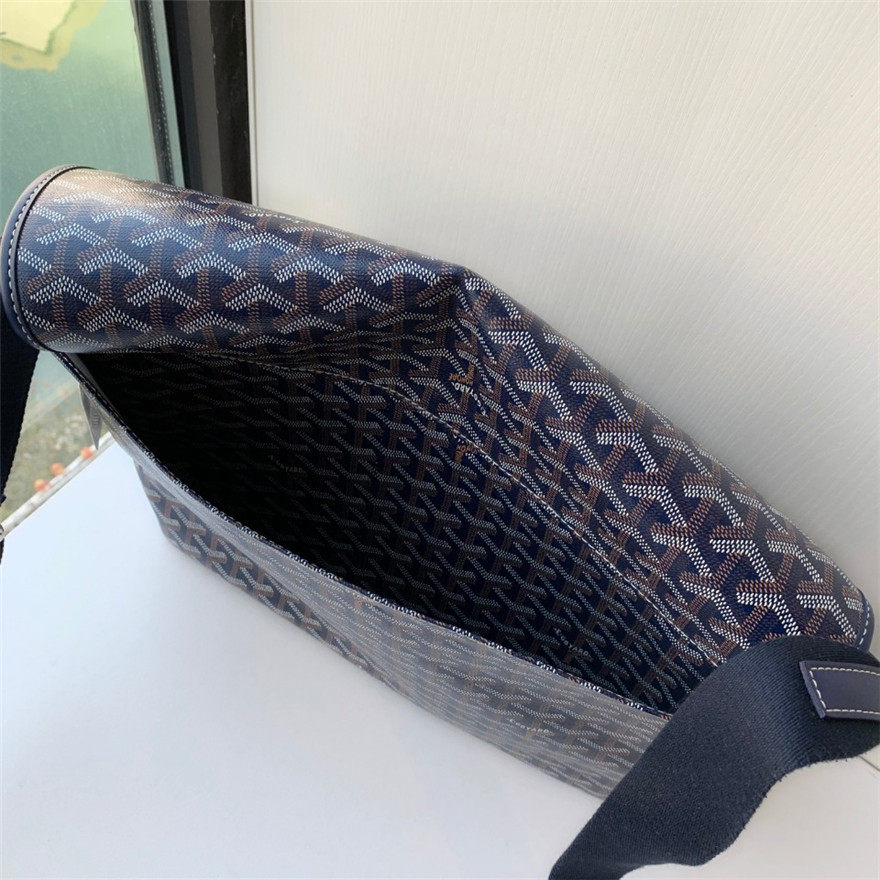 [9.9新]购于19未使用展示品goyard/戈雅蓝帆布y字形男单肩斜挎包