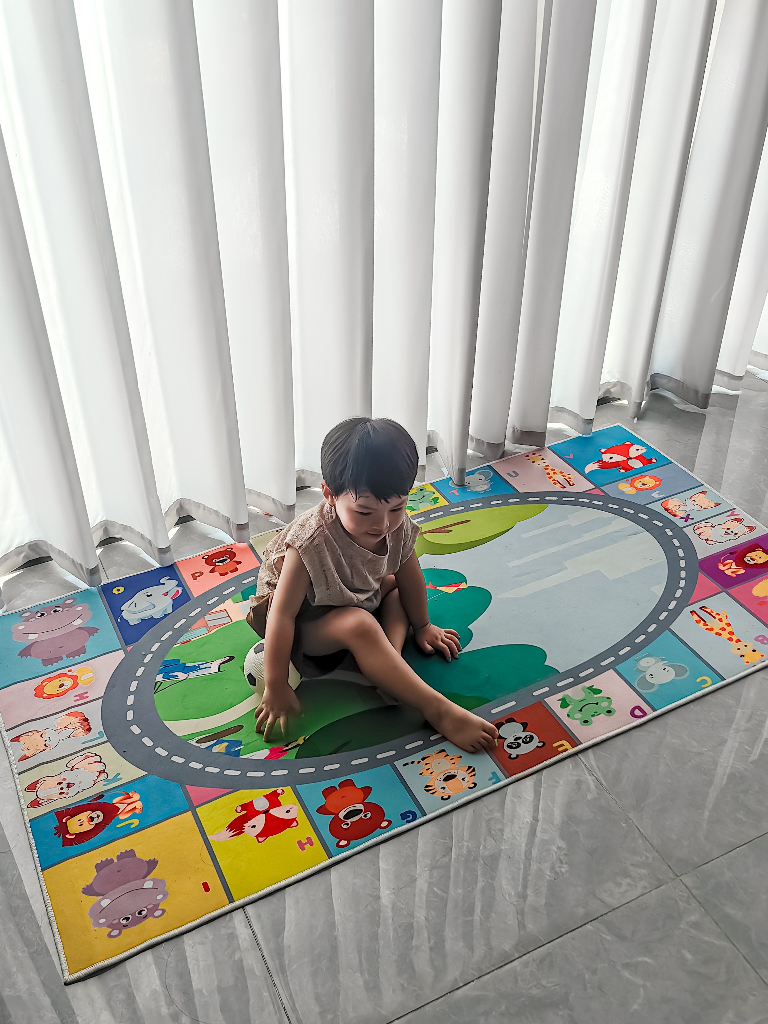 儿童房地毯免打理隔音早教中心地垫防滑幼儿园阅读区益智知识垫子