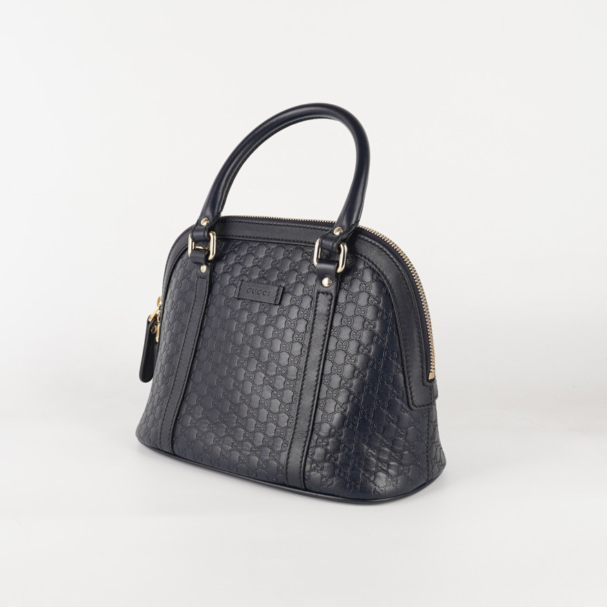 [9.8新]古驰gucci女士藏蓝色小号手提单肩贝壳包k9048公价8500