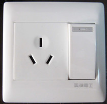 Aoshen concealed 10A An three-hole with switch 86 type socket panel white power outlet a single three-hole