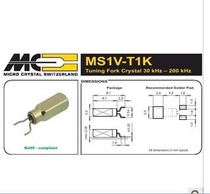 Patch passive CRYSTAL 32 768KHZ 6PF CRYSTAL 32 768K MS1V 32768 7PF resonance