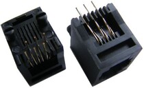 RJ11 seat 6P6C straight into 180 degree phone socket black