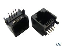 RJ45 seat 8P8C straight plug 90 degree single port network socket full plastic