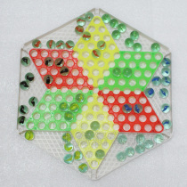 Boutique childrens hex checkers glass beads checkers childrens toys parent-child toys send spare beads 6