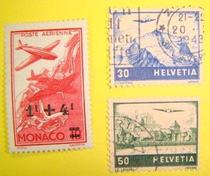 Monaco Swiss Airlines ticket new and old 3 back intact
