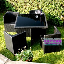 Outdoor Rattan Chairs One Table Four Chairs Iron Art Rattan Chic Table Chairs Combined Patio Antique Rattan Table Chairs Guests Desk