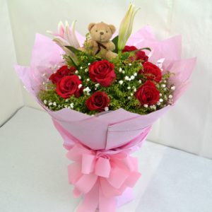 玫瑰百合鲜花速递全国配送西安高陵铜川宝鸡威