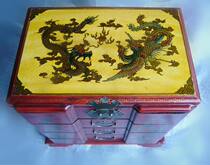 Boutique antique first decorated box antique jewelry box antique and versatile makeup case Three draws first accessories box