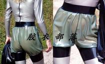 Latex three-tight wide-brimmed shut-up shorts latex clothing