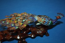 70 s old foreign trade exquisite crafts silk burning blue peacock silk peacock solitary products