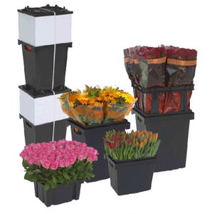 荷兰进口鲜花方桶 花盆 花店专用花桶 塑料储水