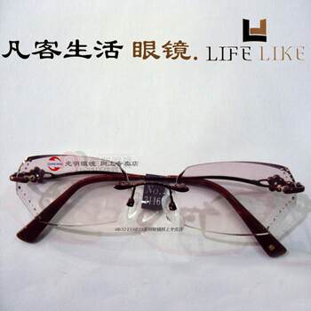 ສະຫນັບສະຫນູນການກວດສອບ Fanke Life NO.3116 Frameless Diamond Trim Edge Myopia Glasses Customized Glasses ສໍາລັບແມ່ຍິງ.