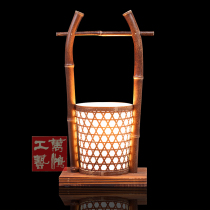 (Elegant)Precious purple bamboo handmade bamboo lamp personality bamboo table lamp Japanese and Korean decorative table lamp LW-2