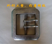 木子手工裤腰扣头 8MM厚不锈钢双针皮带扣 复古咔叽牛仔石洗风格