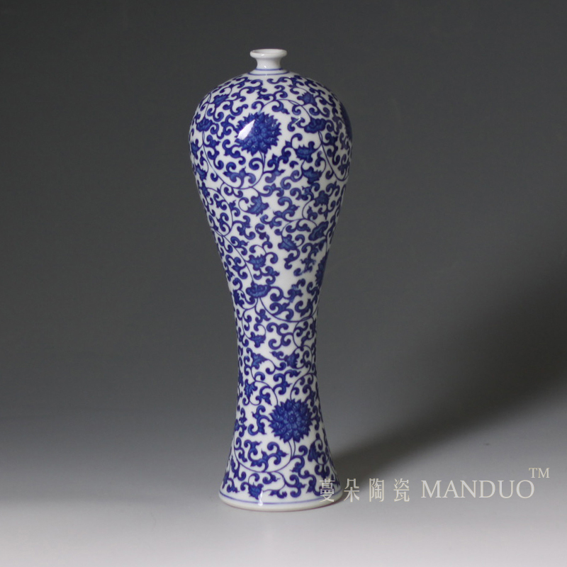 Blue and white vase fashion beautiful curve mesa curve Blue - and - white decoration vase to his new cabinet ceramic furnishing articles