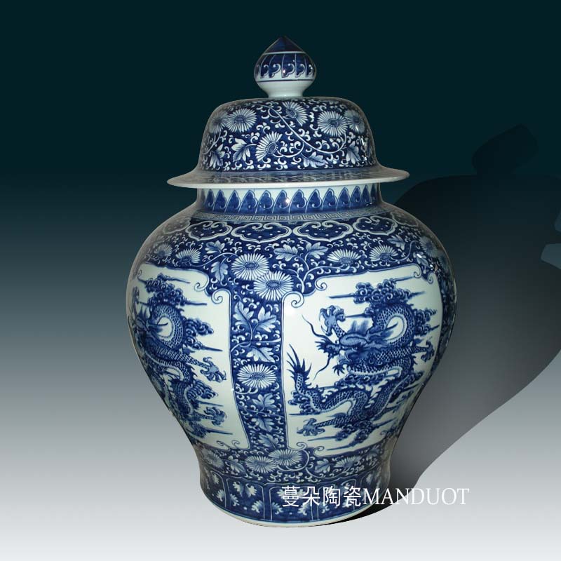 Jingdezhen up atmosphere general pure hand - made dress dragon tank air landing even general can tie up branches