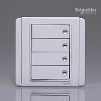 Schneider E3000 series with LED light quadruple four open single control switch White White